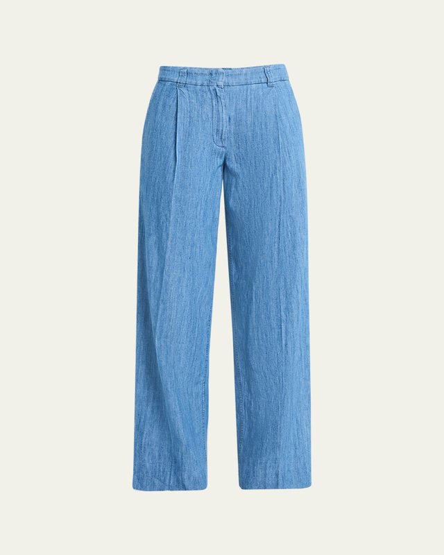 Chambray Wide Leg Pants